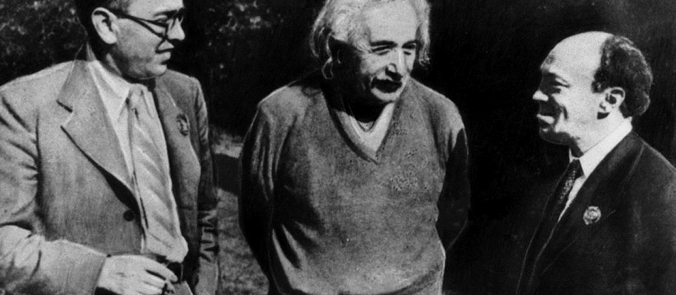 Itzik Feffer, Albert Einstein and Solomon Mikhoels, 1943