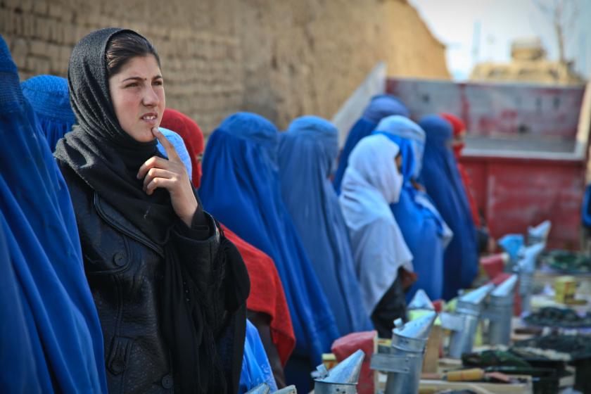 Muslim women in traditional outfit