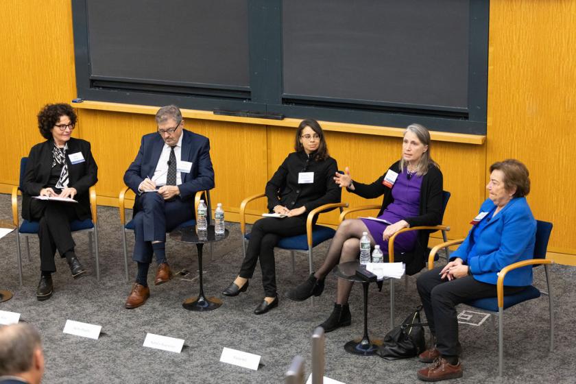 Fiona Hill speaking in a panel.