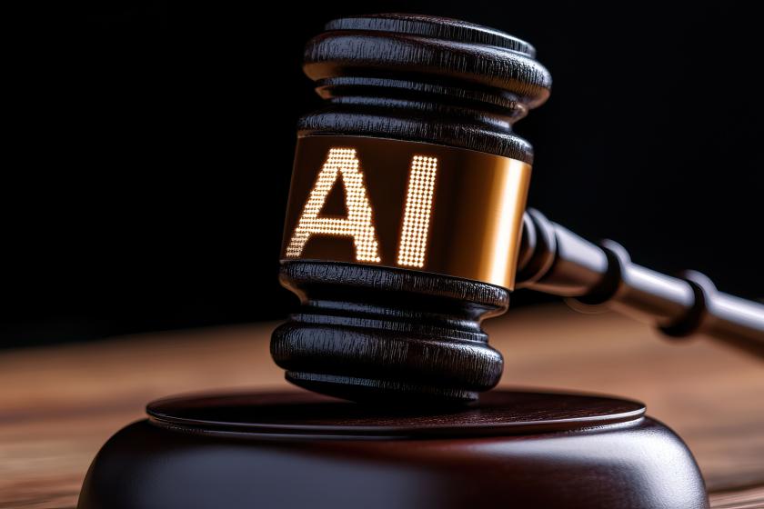 A gavel with "AI" engraved on it.